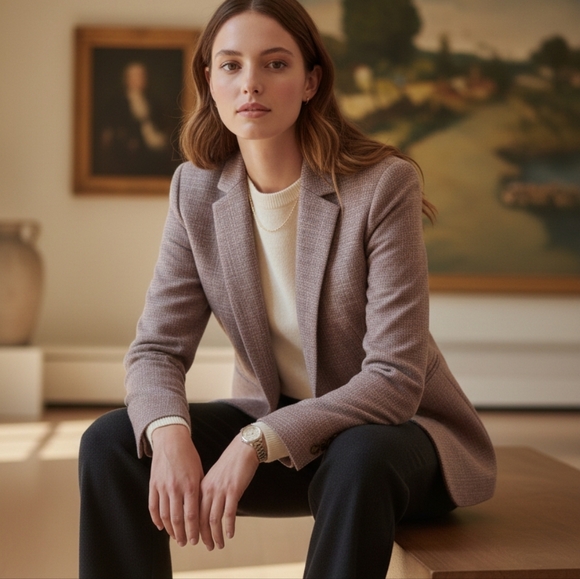 J. Crew Jackets & Blazers - NWT ​J. Crew Parke Blazer Size 6 Moon British Wool Tweed Pink/Gray Jacket!